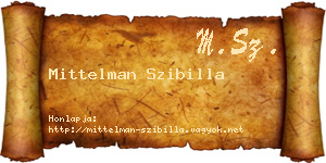 Mittelman Szibilla névjegykártya